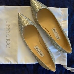 Jimmy Choo Alina Champagne Flats Size 37.5 (NEW)